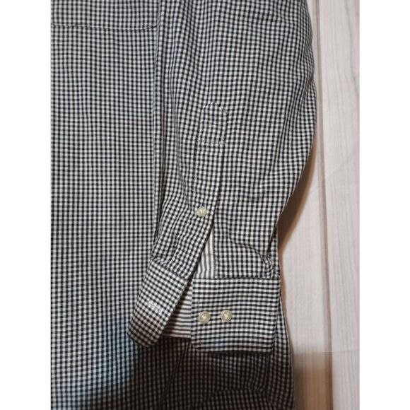Tommy Hilfiger Shirt Men's 16.5 Black White Check Button‎ Front Long Sleeve - Picture 4 of 8